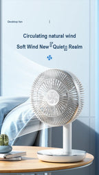 🌬️🔋 7200mAh Rechargeable Desktop Fan – High Wind Portable Table Fan