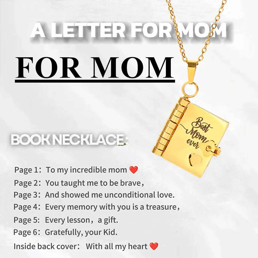 📖💙 To My Champion Son Book Necklace 🏆 | Engraved Openable Book Pendant with 6 Message Pages ✨ | Birthday Gift for Boys – My Little Hero 💪