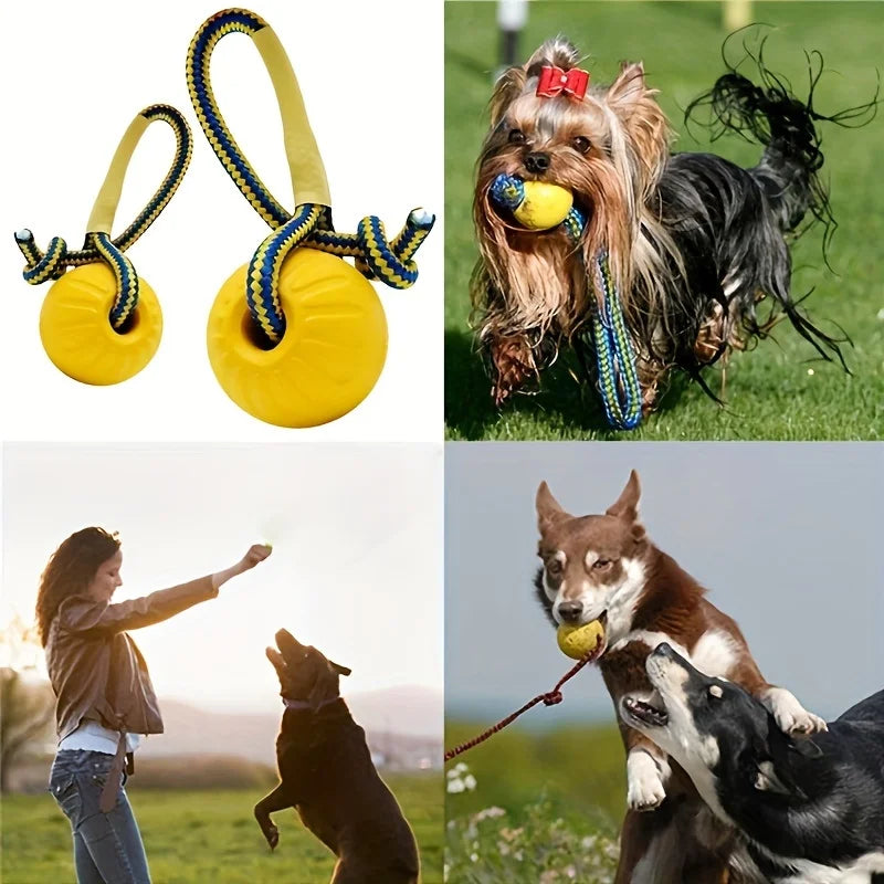 🎾🐶 EVA Floating Dog Ball – Bite Resistant Pull Ring Rope Toy