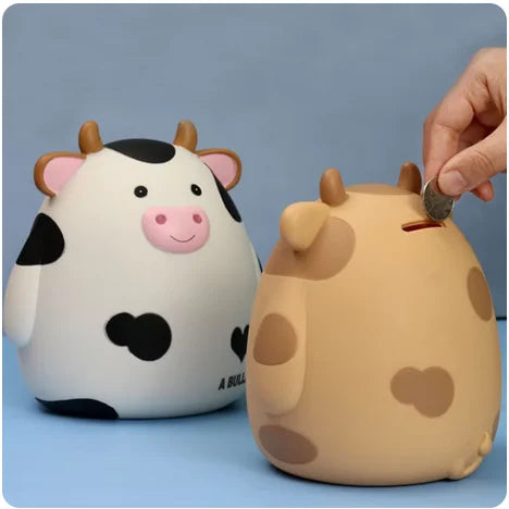 🐮💰 Cute Cow Piggy Bank Money Box ✨ | Large Plastic Coin Savings Jar 🪙 | Adorable Birthday Gift for Children