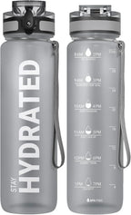 💧🔥 32oz Motivational Water Bottle – Leakproof Sport Travel Bottle