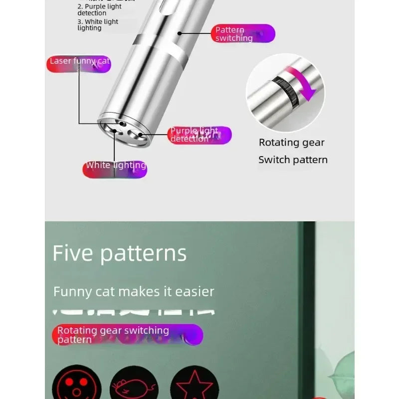 🐱🔴 USB Rechargeable Infrared Laser Cat Toy – Multifunction Interactive Stick