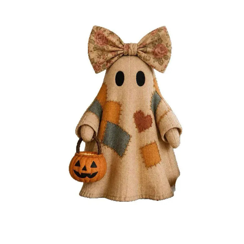 Patchwork Ghost Halloween Ornament – Cute Seasonal Décor