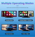 10.26" 4K Dash Cam Mirror with Wireless CarPlay & Android Auto, GPS, Rear Camera, 1600x600 IPS Touchscreen, Voice Control, Parking Monitor