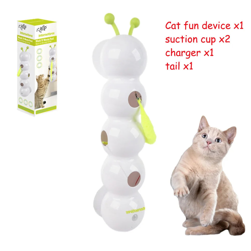 🐛🐾 Caterpillar Interactive Cat Toy – Motion Activated Wack-A-Worm