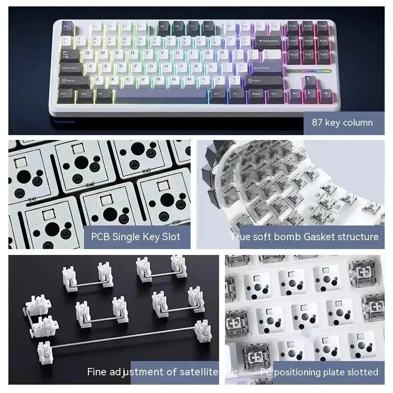 AULA F87 Pro Mechanical Keyboard – Tri-Mode Wireless RGB 87-Key