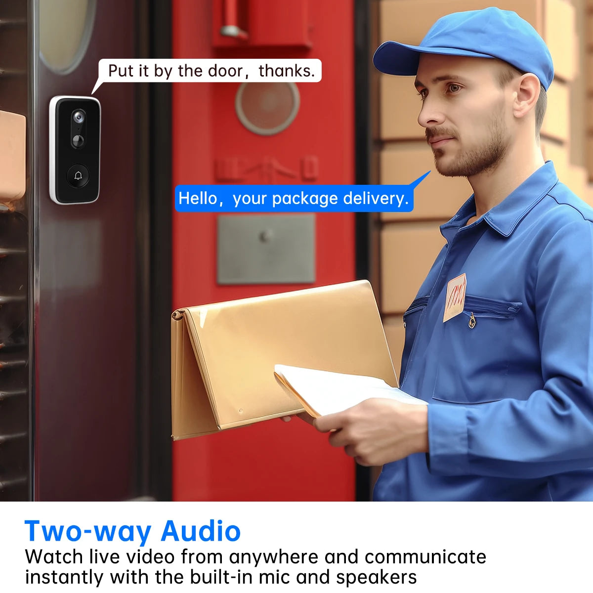 🔔📹 JOOAN 2K Intelligent WiFi Video Doorbell | Smart Home Camera Intercom 🔐 | Outdoor Battery-Powered Wireless Security Doorbell