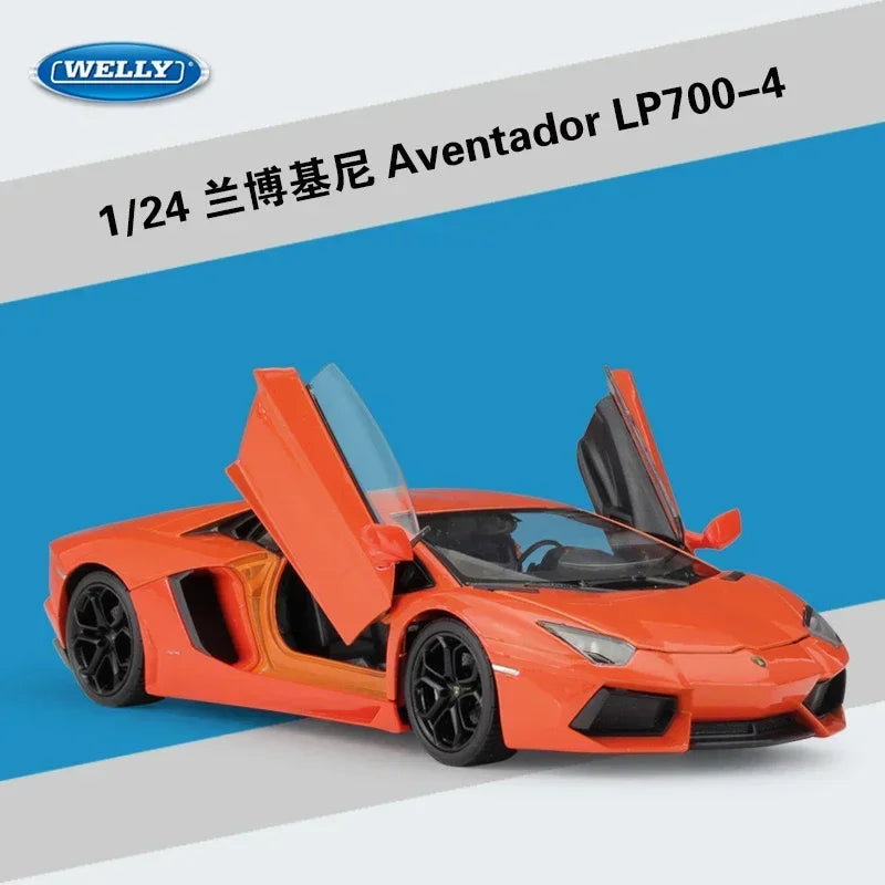 1:24 Lamborghini Aventador LP700-4 Simulation Alloy Car Model  - Suitable for Children's Toys and Collections