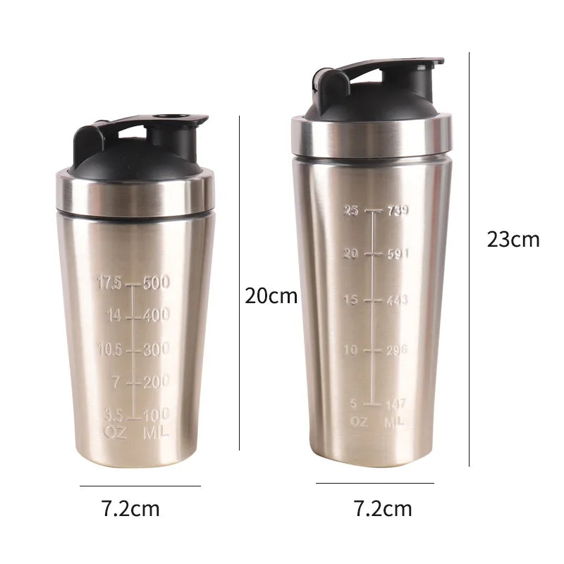 🥤🛡️ Stainless Steel Protein Shaker Bottle – Leakproof Gym Cup
