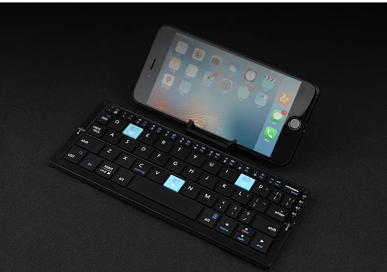 ⌨️📱 BOW Mini Folding Bluetooth Keyboard – 3 Device Support with Stand