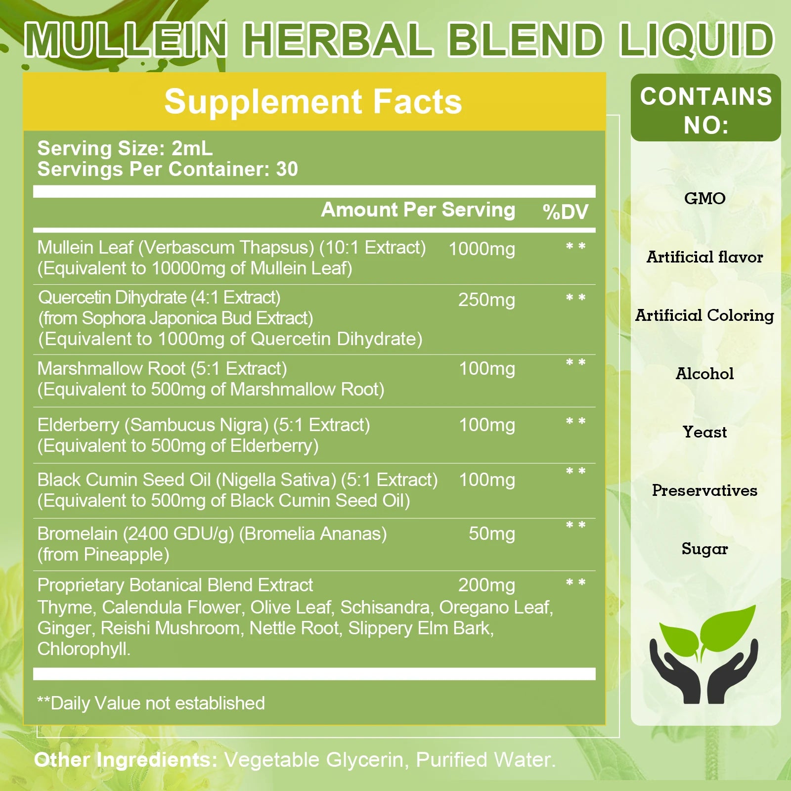 🌿Mullein Leaf Extract Drops 2 Fluid Oz. 1000mg | Lung Health 🌬️ | Breathing Support 😌 | Immune & Digestive Boost 💪 | CFDA Certified ✅ | 2 Fl. Oz. (60mL) Bottle 🧴