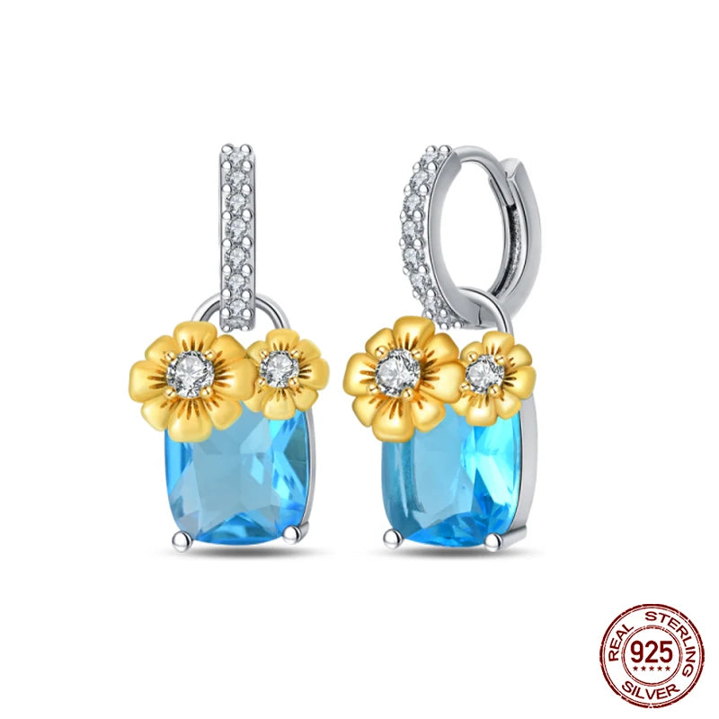 🌙⭐🐝 925 Sterling Silver Star Moon Bee Pendant Earrings ✨ | Gold-Tone Sparkling Zircon Luxury Earrings for Women 💎 | Wedding & Engagement Jewelry Gift 👰