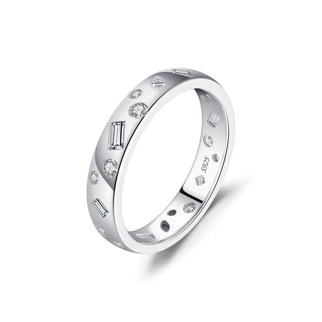 💍✨ MODIAN Geometric CZ Eternity Band – 925 Sterling Silver