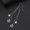 ⭐ Teamer Star Moon Pendant Tassel Earrings ✨ | Stainless Steel Dangle Earrings for Women & Girls 💕 | Korean Trendy Jewelry Valentine’s Day Gift 💝