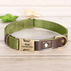🐾 Customized Dog Collar | Durable PU Leather + Nylon | Engraved Pet ID Necklace 🐶 | Adjustable Metal Buckle for Small, Medium & Large Dogs (Pug, Pitbull, Chihuahua, Terrier) ✨