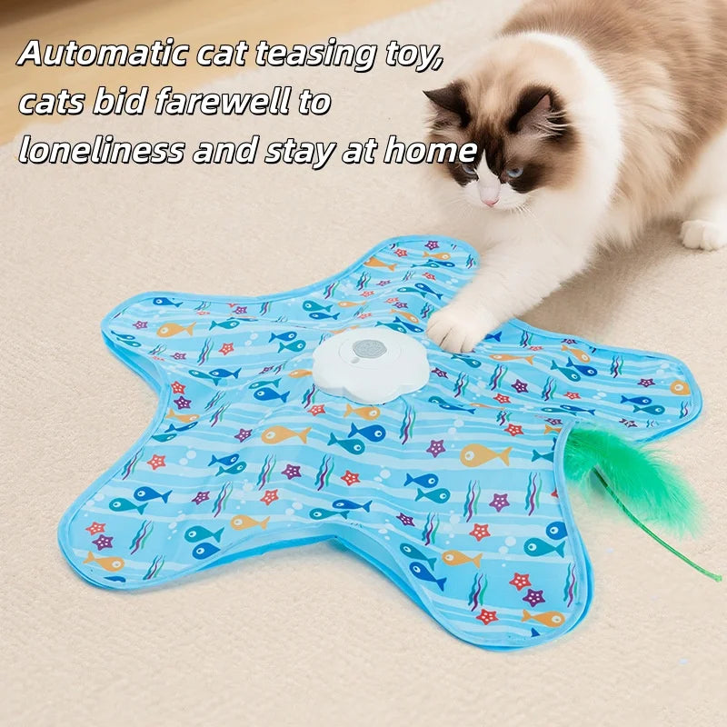 Interactive Cat Hunting Carpet Toy – Automatic Rotating Fish & Duck Fidget Toy