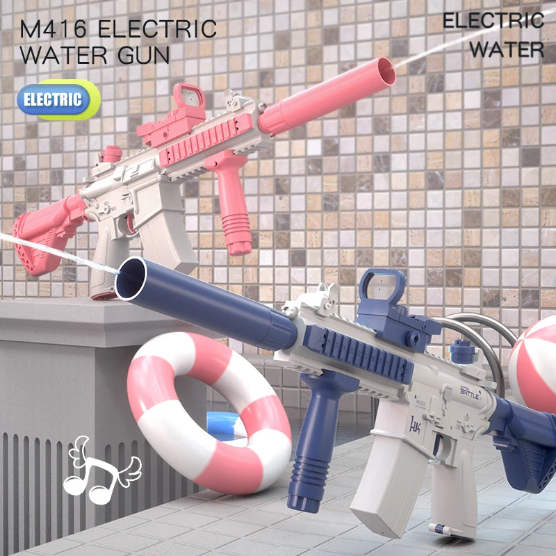 💦⚡ M416 Electric Water Gun – Full Automatic Water Pistol for Summer Beach & Outdoor Fun | Kids, Teens & Adults