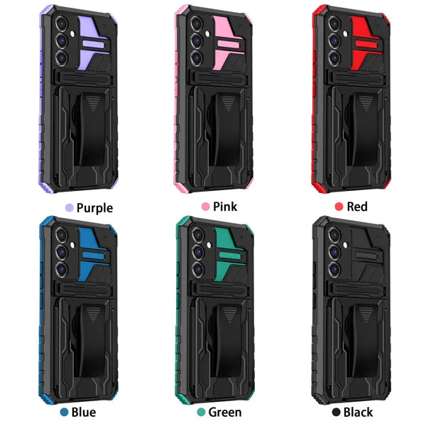 Rugged Armor Case with Belt Clip Holster & Kickstand for Samsung Galaxy