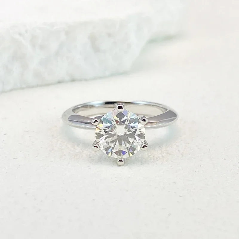 💎✨ NeeTim 0.5–5CT Moissanite Engagement Ring 🤍 | White Gold Plated 925 Sterling Silver Lab Diamond Wedding Band for Women 💍