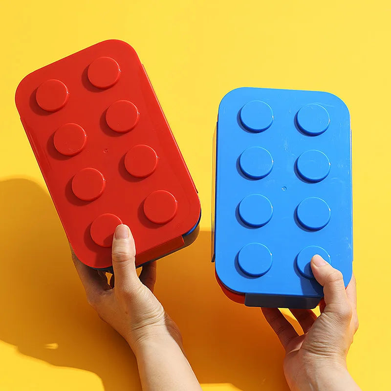 🧱🍱 Creative Sealed Lunch Box | Color Building Blocks Bento Box 🎨 | Portable Kids Lunch Box for School, Picnic & Fruit Salad