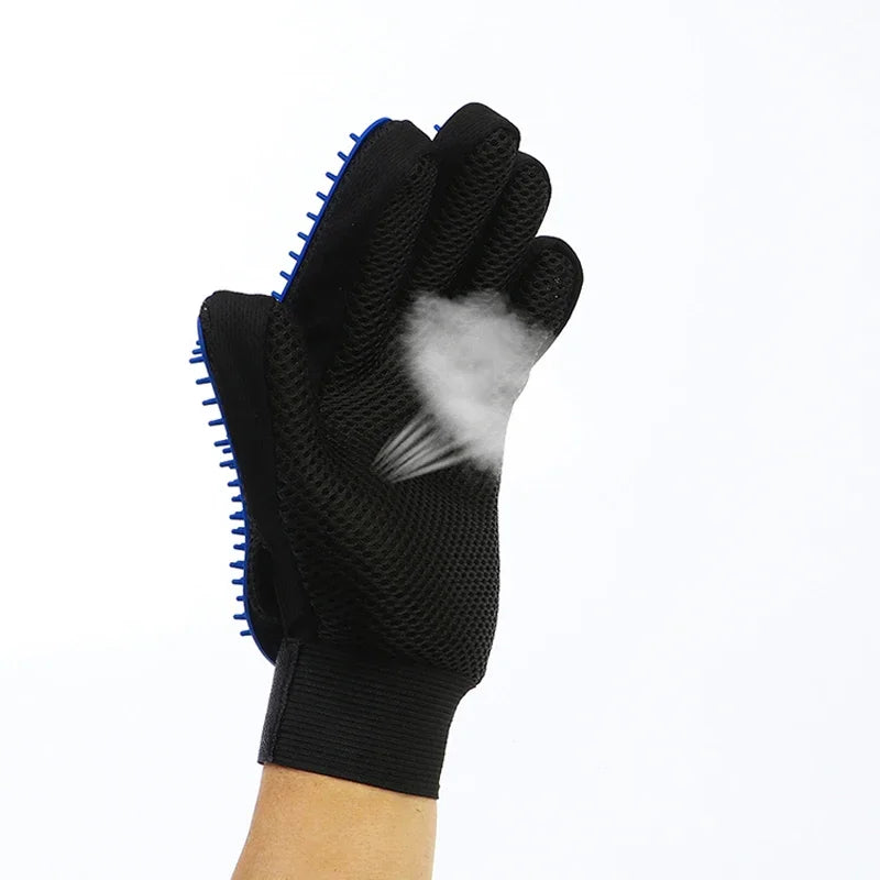 Silicone Pet Grooming Gloves – Hair Removal Brush for Dogs & Cats