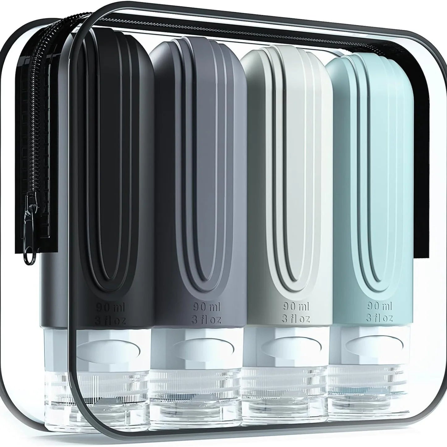 ✈️🧴 3oz Silicone Travel Cosmetic Bottles Set | Leakproof Refillable Shampoo, Lotion & Conditioner Containers (Multicolor)