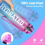 💧🔥 32oz Motivational Water Bottle – Leakproof Sport Travel Bottle