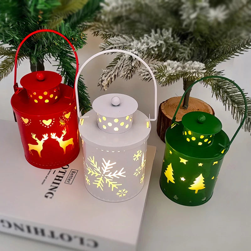 Vintage Christmas Lantern – LED Hanging Holiday Décor