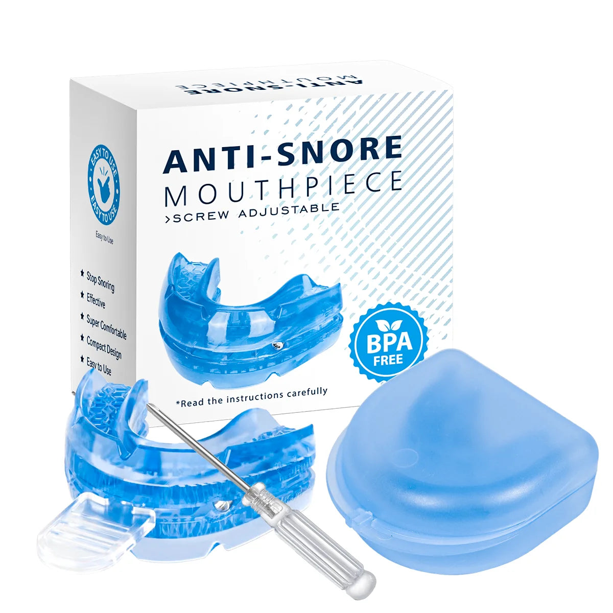 😴🌙 Adjustable Anti-Snoring Mouth Guard – Sleep Aid Mouthpiece for Snoring, Apnea Relief & Teeth Bruxism Protection