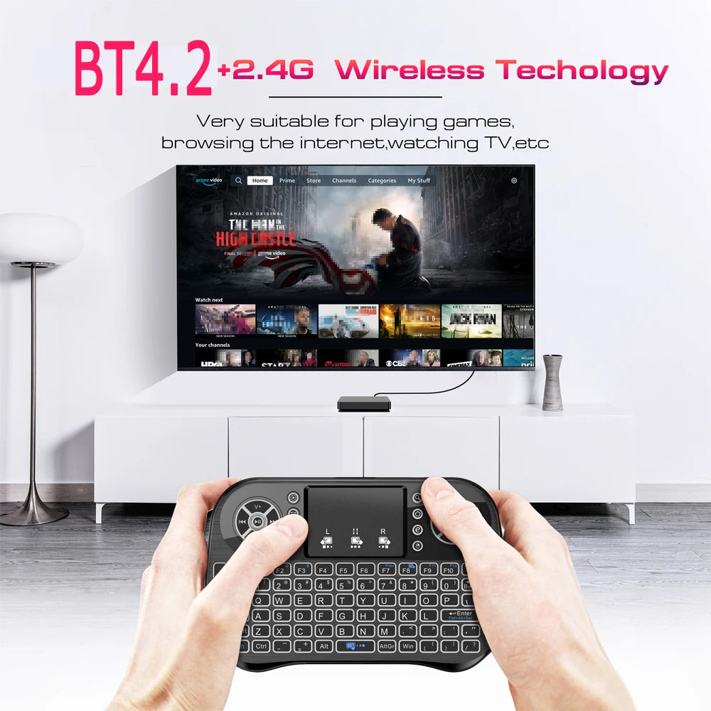 🌈⌨️ i10 / i8 Mini Wireless Keyboard – Dual Mode Air Mouse with Touchpad