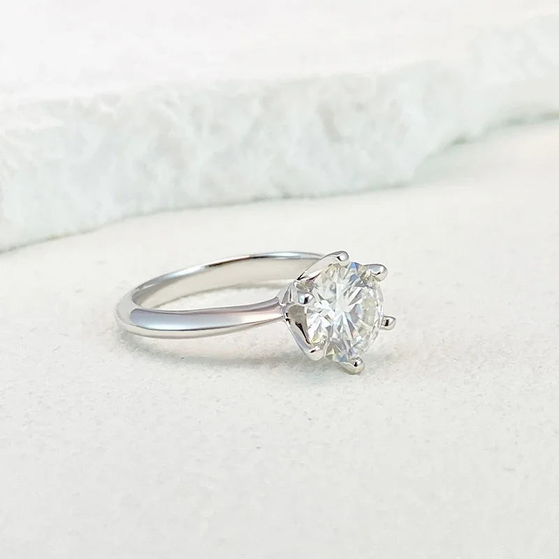 💎✨ NeeTim 0.5–5CT Moissanite Engagement Ring 🤍 | White Gold Plated 925 Sterling Silver Lab Diamond Wedding Band for Women 💍