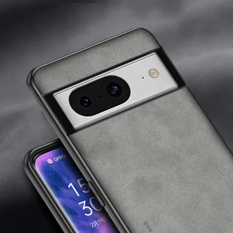 Sheepskin Leather Silicone Bumper Case for Google Pixel Series