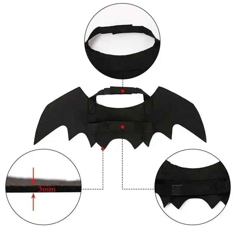 Black Bat Wings Pet Costume – Halloween Cat & Dog Cosplay