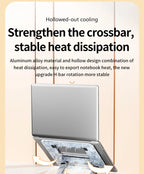 💻🔄 360° Rotatable Aluminum Laptop Stand – Adjustable Desk Riser