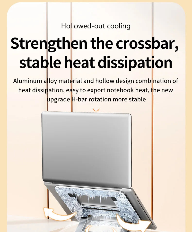 💻🔄 360° Rotatable Aluminum Laptop Stand – Adjustable Desk Riser