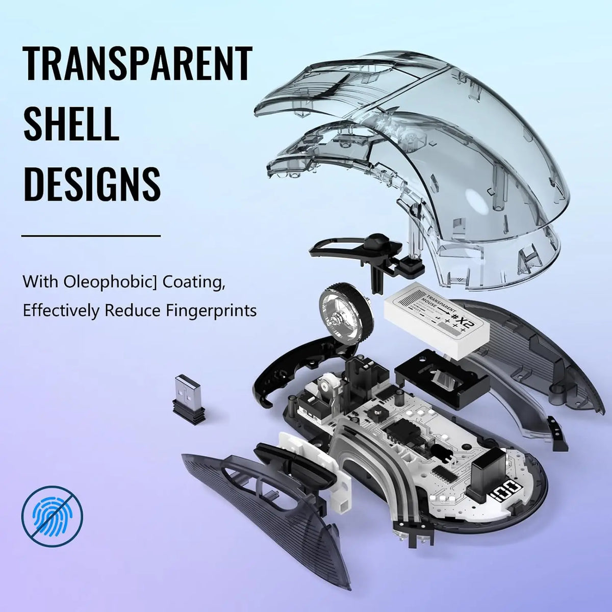 🔥🖱️ ATTACK SHARK X2 Pro Triple Mode Wireless RGB Gaming Mouse – Transparent Shell