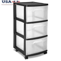 🗄️✨ 3 Drawer Plastic Storage Cart with Clear Drawers | Rolling Organizer with Wheels 🚗 | Portable Storage Solution for Bedroom, Kitchen & Bathroom
