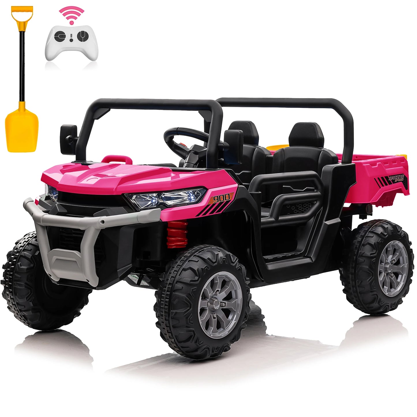 🚜⚡ 24V 2-Seater Ride-On Dump Truck – Kids UTV Electric Car with 2.4G Remote, 4-Wheeler, Bluetooth Music & LED Lights