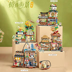 🍋🍜 Creative Mini Building Blocks – Snack Bar, Sea Fish Food House & Lemon Tea Shop DIY Puzzle Toy for Kids & Girls