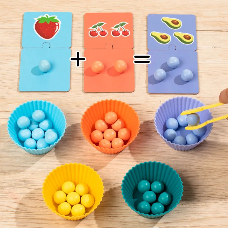 Montessori Mathematics Props Baby Digital Cognitive Pairing Puzzle Puzzle Igenious Ingenious Pearl Children's Fine Action Toys