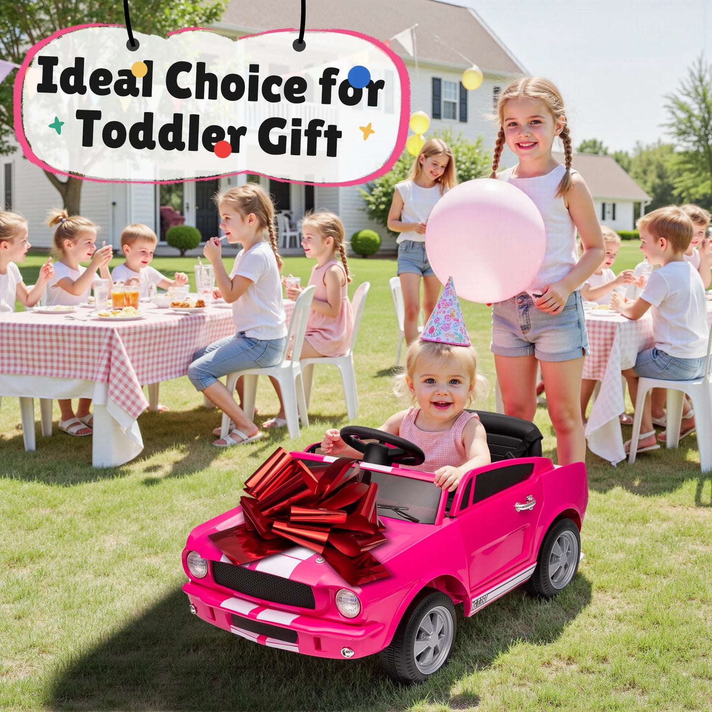 Shelby GT350 Kids Electric Car 12V 2WD W/ Parent Remote Control & Safety Belt - All-Terrain Ride-On Toy - Per