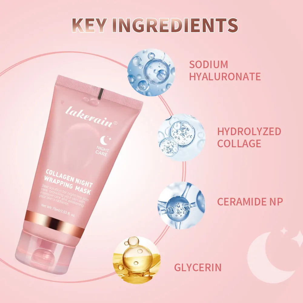 💎🍯 Collagen Jelly Cream Overnight Mask – Hydrolyzed Collagen Peel-Off Wrapping Mask for Hydrating, Firming & Moisturizing Skin