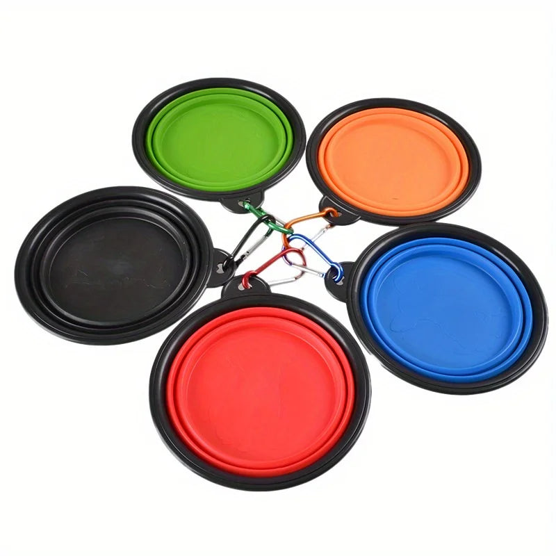 🐾🥣 Portable Folding Silicone Dog Travel Bowl – Food & Water