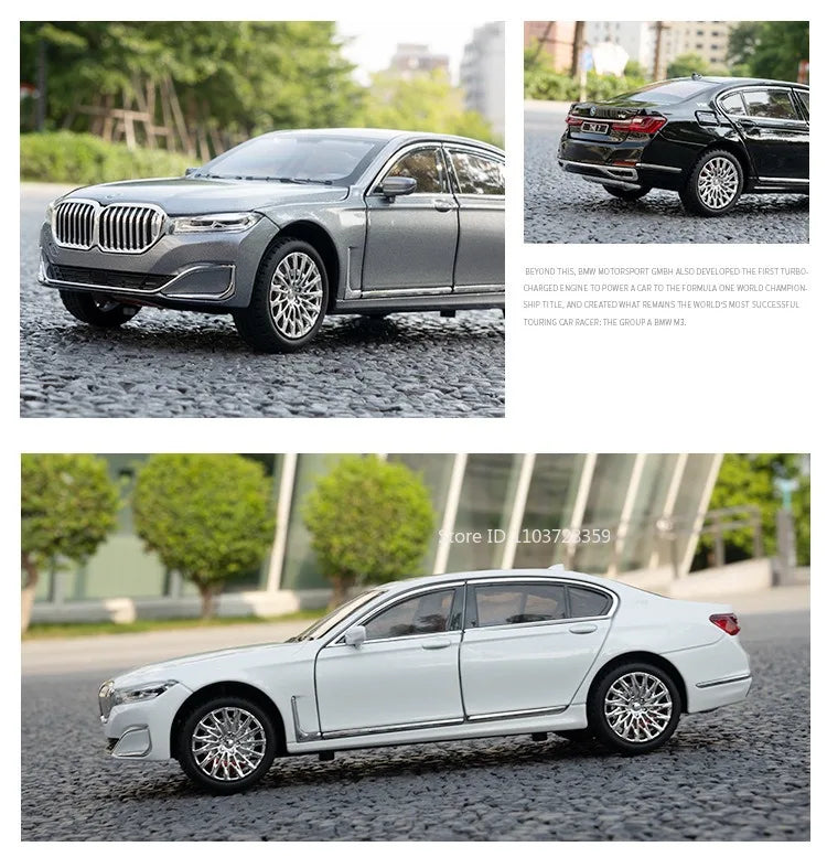 1:24 Miniature M4 or 760Li Model Toy Cars Alloy Diecast Sound Light Doors Opened Pull Back Shock Absorption Toy Vehicles Kids Gifts