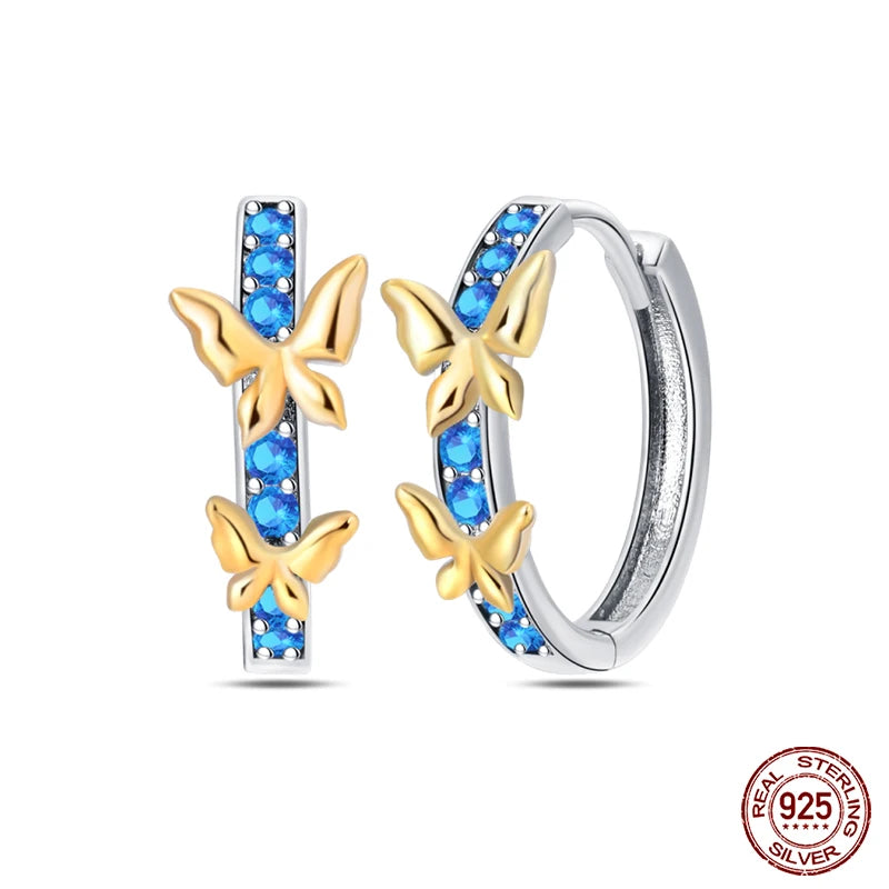 🌙⭐🐝 925 Sterling Silver Star Moon Bee Pendant Earrings ✨ | Gold-Tone Sparkling Zircon Luxury Earrings for Women 💎 | Wedding & Engagement Jewelry Gift 👰