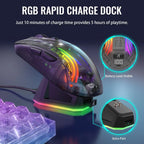 🔥🖱️ ATTACK SHARK X2 Pro Triple Mode Wireless RGB Gaming Mouse – Transparent Shell