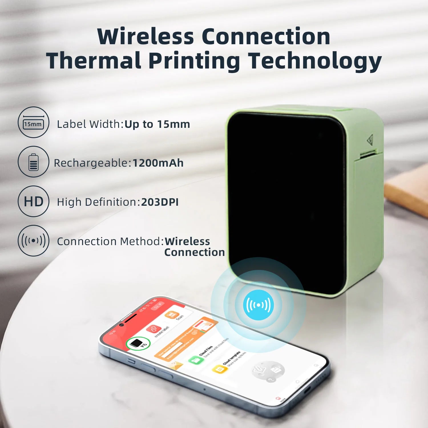 🏷️📱 MarkLife P15 Mini Portable Thermal Label Printer – Wireless Bluetooth