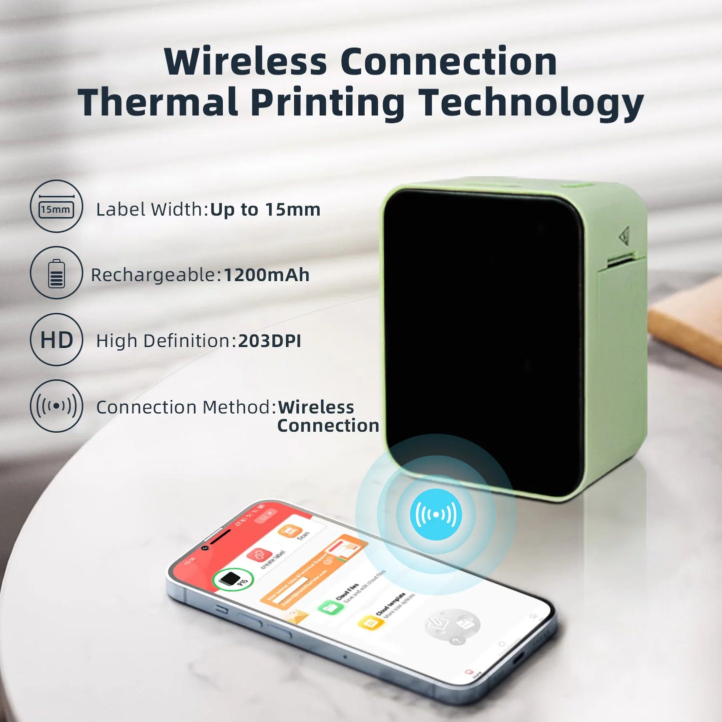 🏷️📱 MarkLife P15 Mini Portable Thermal Label Printer – Wireless Bluetooth