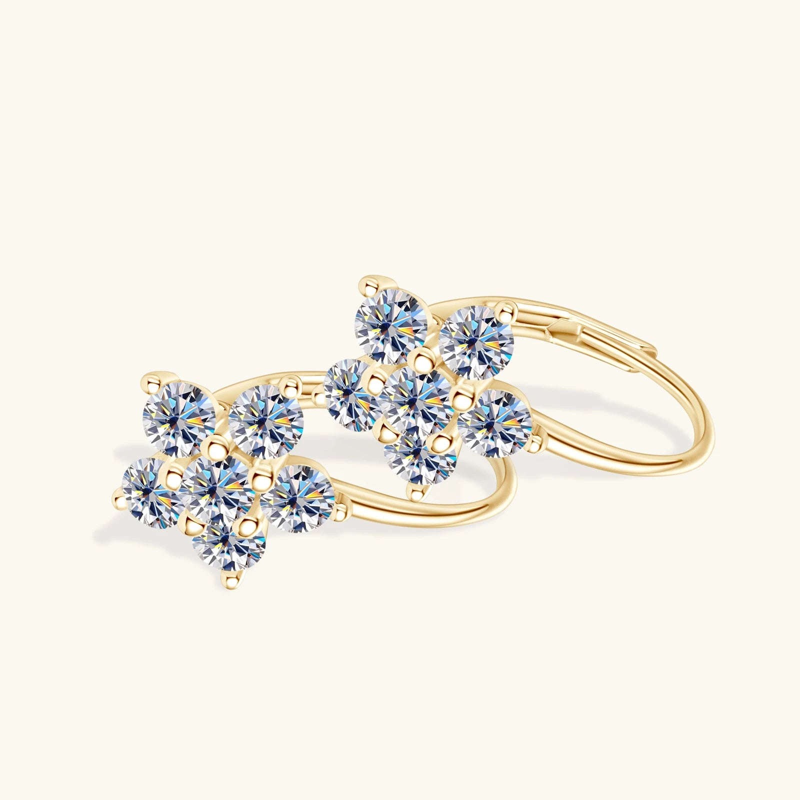 ✨💎 Moissanite Diamond Hoop Earrings 🤍 | White Gold Vermeil S925 Sterling Silver Hoops for Women & Girls 💖 | Sparkly Gorgeous Jewelry