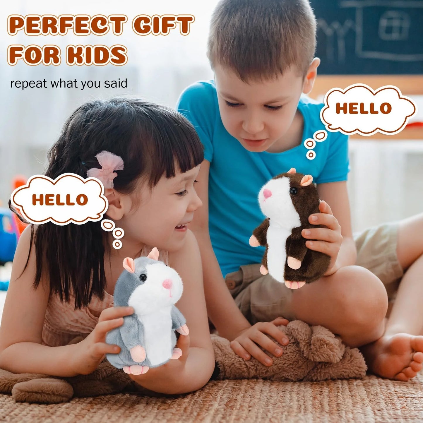🐹💬 Cute Electric Talking Hamster Plush Toy – Interactive Voice-Repeating & Nodding Plush Companion for Kids